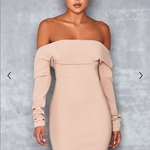 Mistress Rocks Amatory nude off the shoulder dress